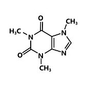 caffeine chemical formula vector sign