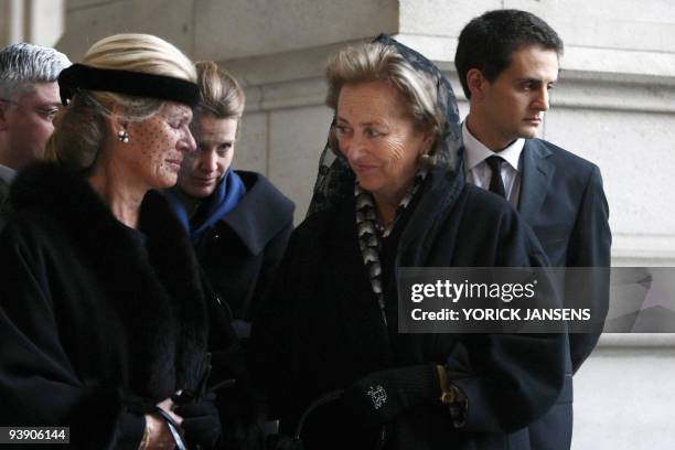 Princess Lea , widow of Prince Alexandre of Belgium, the half-brother of King Albert II and late King Baudouin of Belgium, arrives with Queen Paola...