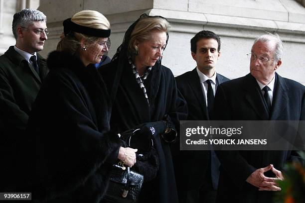 Princess Lea , widow of Prince Alexandre of Belgium, the half-brother of King Albert II and late King Baudouin of Belgium, arrives with Queen Paola...