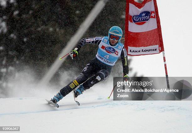 Julia Mancuso of the USA during the Audi FIS Alpine Ski World Cup Women's Downhill on December 4, 2009 in Lake Louise, Canada.