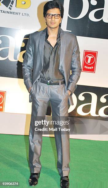 Actor Ritesh Deshmukh at the premiere of the film �Paa� in Mumbai on Thursday, December 3, 2009.