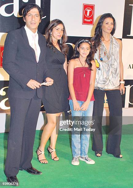 Chunky Pandey with wife Bhavna and Mehr Rampal at the premiere of the film �Paa� in Mumbai on Thursday, December 3, 2009.