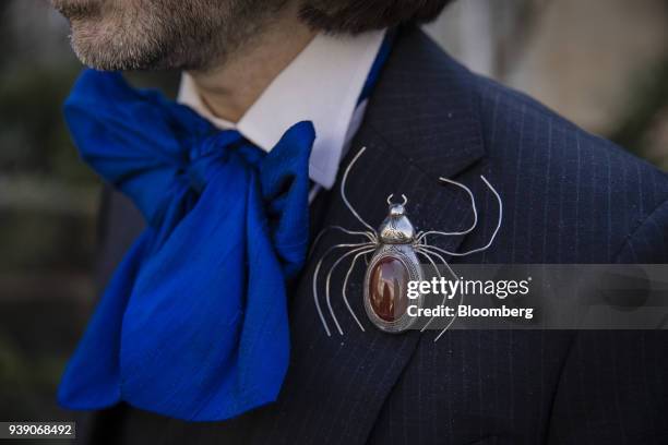 Cedric Villani, mathematician and a lawmaker in French President Emmanuel Macrons Republic En Marche party, wears a nine legged Nigerian spider...