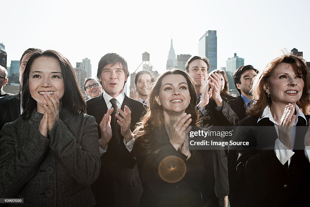 Businesspeople applauding