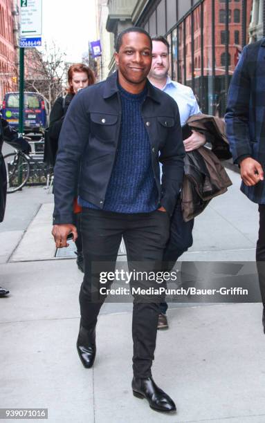 Leslie Odom Jr. Is seen on March 27, 2018 in New York City.