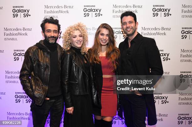 Fethi Karaduman, Damla Unal, Ilay Erkok and Keremcem attend the opening night by Samsung of the Mercedes-Benz Fashion Week Istanbul at Zorlu...