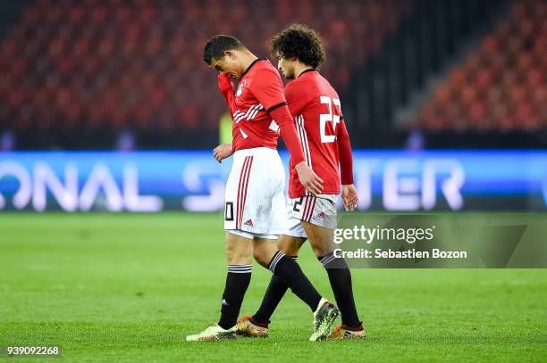 Saad Samir, Amr Warda during the International friendly match between Egypt and Greece on March 27, 2018 in Zurich, Switzerland.