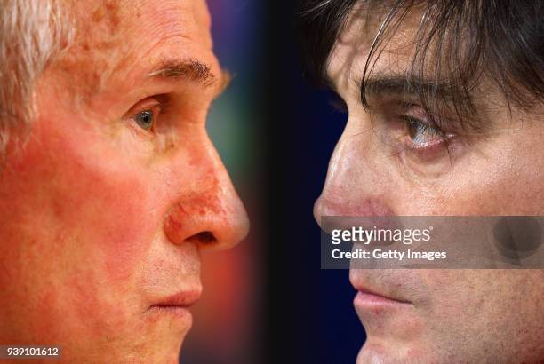 In this composite image a comparison has been made between Bayern Munich Head Coach, Jupp Heynckes and Vincenzo Montella, manager of Sevilla. Sevilla...