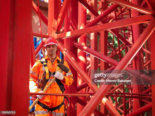 crane worker with mallet - mallet hand tool foto e immagini stock