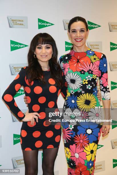 Maria Escote and Raquel Sanchez Silva attend the opening of 'Maestros de la Costura' Pop-Up store at El Corte Ingles de Castellana on March 27, 2018...