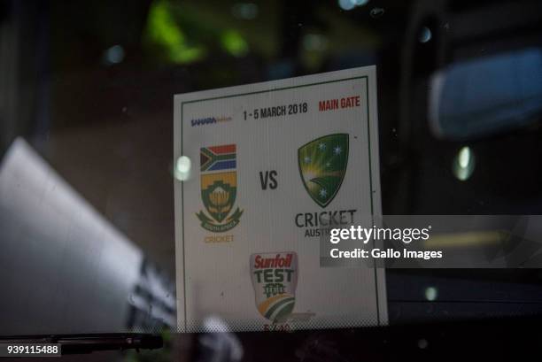 The Australian team leaving OR Tambo International Airport on March 27, 2018 in Kempton Park, South Africa. The Australian and South African cricket...