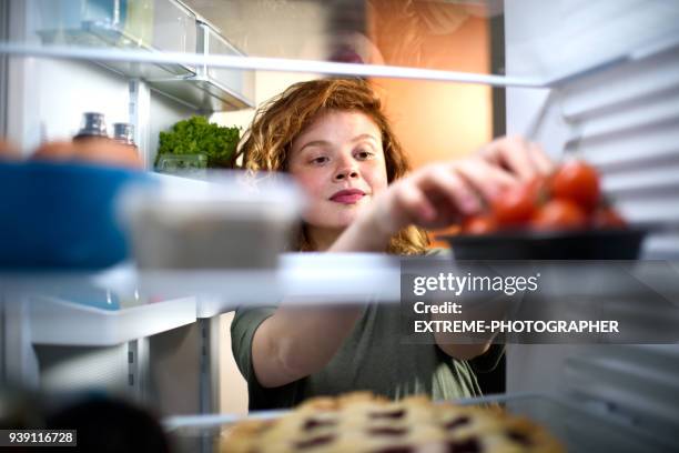 food in the refrigerator - inside refrigerator stock pictures, royalty-free photos & images