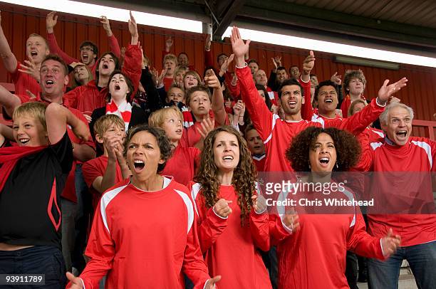 group of frustrated football supporters - fans in the front row stock pictures, royalty-free photos & images