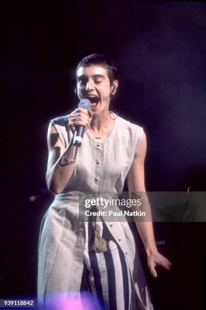 Sinead O'Conner performs onstage during the WOMAD Concert Tour at Marcus Ampitheater on September 3, 1993 in Milwaukee, Wisconsin.