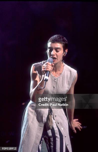 Sinead O'Conner performs onstage during the WOMAD Concert Tour at Marcus Ampitheater on September 3, 1993 in Milwaukee, Wisconsin.