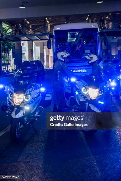 The Austrial team leaving OR Tambo International Airport on March 27, 2018 in Kempton Park, South Africa. The Australian and South African cricket...