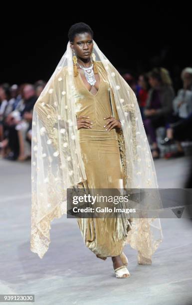 Adama Paris from Senegal during the Africa Fashion International - Cape Town Fashion Week on March 24, 2018 in Cape Town, South Africa. The Cape Town...