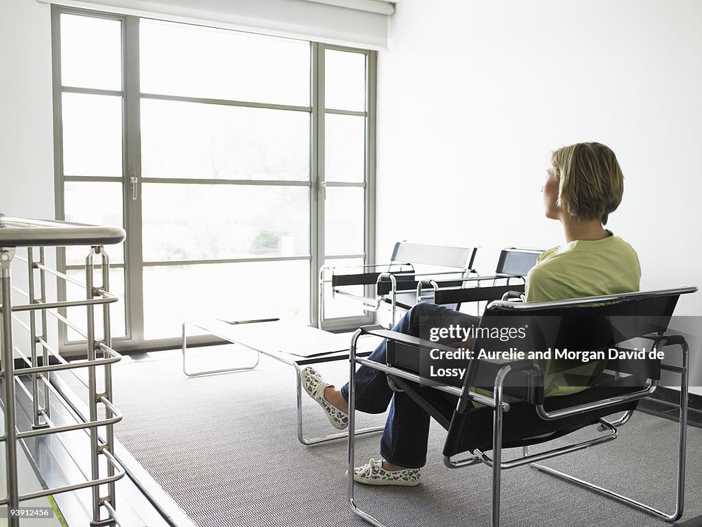 Woman in waiting room