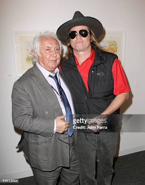 Gallery owner Tony Shafrazi and actor Val Kilmer attend Art Basel Miami at the Miami Beach Convention Center on December 4, 2009 in Miami Beach,...