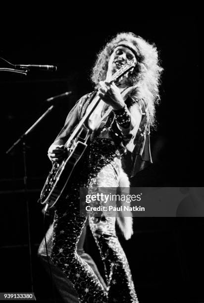 Musician Ted Nugent performign at the Chicago Stadium on June 13, 1978 in Chicago, Illinois.