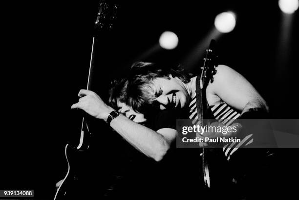 Guitarist Aldo Nova performs at the Aragon Ballroom in Chicago, Illinois, April 9, 1982.