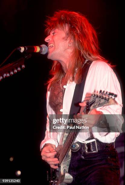 Guitarist Aldo Nova performs at the Vic Theater in Chicago, Illinois, June 7, 1991.