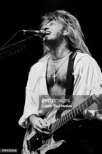 Guitarist Aldo Nova performs at the Vic Theater in Chicago, Illinois, June 7, 1991.