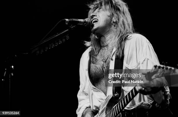 Guitarist Aldo Nova performs at the Vic Theater in Chicago, Illinois, June 7, 1991.