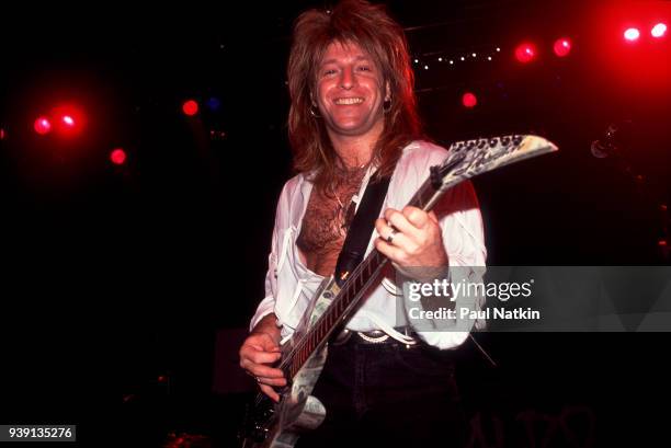 Guitarist Aldo Nova performs at the Vic Theater in Chicago, Illinois, June 7, 1991.