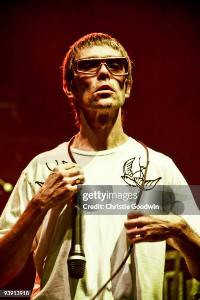 Ian Brown performs on stage at Brixton Academy on December 4, 2009 in London, England.