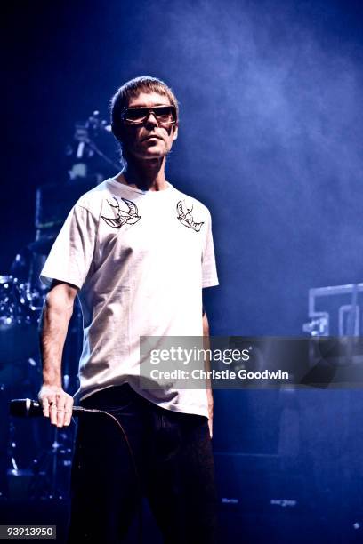 Ian Brown performs on stage at Brixton Academy on December 4, 2009 in London, England.