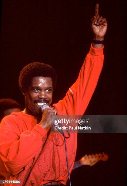 Singer Billy Ocean performing at the Park West in Chicago, Illinois, February 13, 1985.