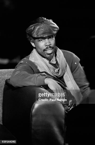 Portrait of singer Billy Ocean at the Park West in Chicago, Illinois, February 13, 1985.