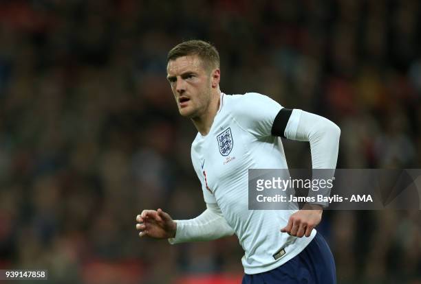 Jamie Vardy of England during the International Friendly match between England and Italy at Wembley Stadium on March 27, 2018 in London, England.