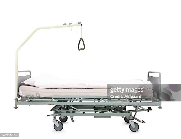 hospital bed on wheels over white - bed on white background stock pictures, royalty-free photos & images