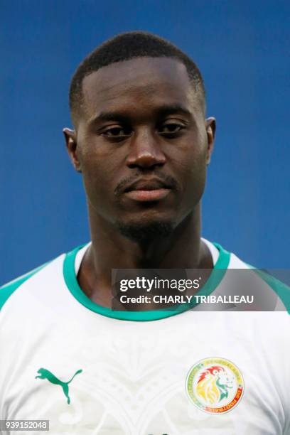 Senegal's Henri Saivet poses before a friendly football match between Senegal and Bosnia at the Stadium Oceane in Le Havre, northwestern France on...
