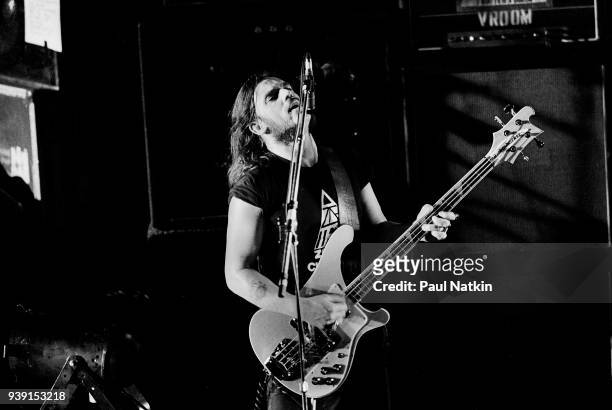 Ian 'Lemmy' Kilmister of Motorhead performs onstage at the Metro in Chicago, Illinois, August 5, 1983.