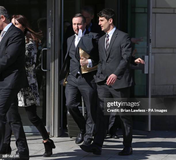 Blane McIlroy leaving Belfast Crown Court after being found not guilty of exposure.