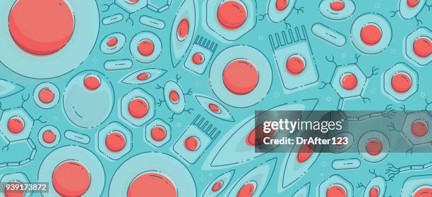 stockillustraties, clipart, cartoons en iconen met cellen concept horizontaal - regenerative medicine