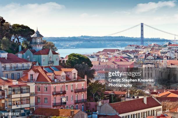 lisbon's urban slyline - lisbon stock pictures, royalty-free photos & images