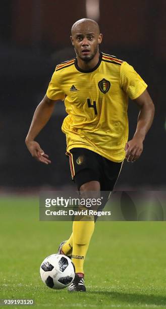 Vincent Kompany of Belgium runs with the ball during the international friendly match between Belgium and Saudi Arabia at the King Baudouin Stadium...