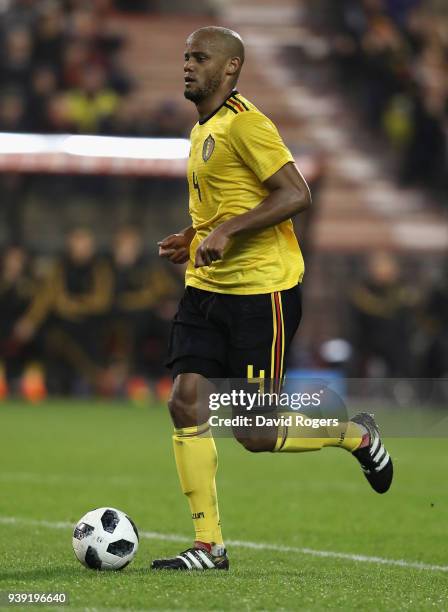 Vincent Kompany of Belgium runs with the ball during the international friendly match between Belgium and Saudi Arabia at the King Baudouin Stadium...