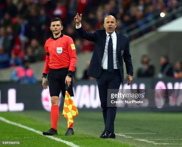 Luigi Di Biagio Head Coach of Italy during International Friendly match between England against Italy at Wembley stadium, London, England on 27 March...