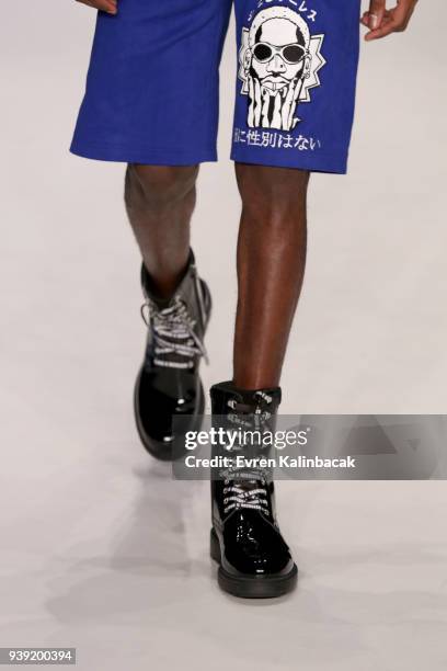 Model walks the runway for the DB Berdan show during Mercedes Benz Fashion Week Istanbul at Zorlu Center on March 28, 2018 in Istanbul, Turkey.