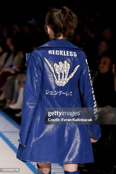 Model walks the runway for the DB Berdan show during Mercedes Benz Fashion Week Istanbul at Zorlu Center on March 28, 2018 in Istanbul, Turkey.