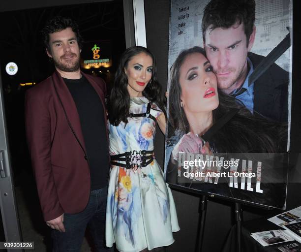 Actor Charlie Babcock and actress Mandy Amano attend the North Hollywood Cinefest Screening Of "Proxy Kill" held at Laemmle's NoHo 7 on March 27,...