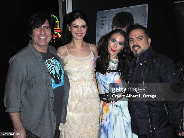 Musician Martin Blasick, Actress Natasha Blasick, actress Mandy Amano and director Steven Ayromlooi attend the North Hollywood Cinefest Screening Of...