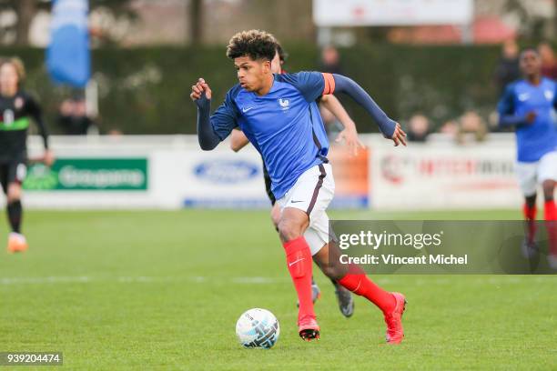 Georginio Rutter of France during the Mondial Montaigu match between France U16 and Portugal U16 on March 27, 2018 in Montaigu, France.