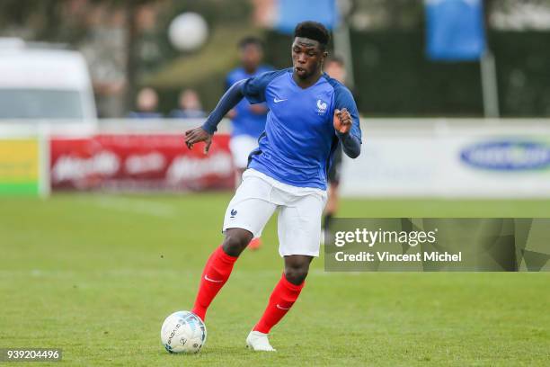 Amadou Traore of France during the Mondial Montaigu match between France U16 and Portugal U16 on March 27, 2018 in Montaigu, France.