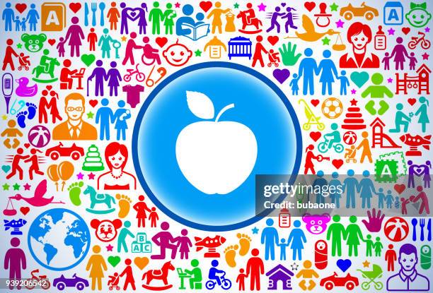 apple family and parenthood vector icon pattern - model car stock illustrations